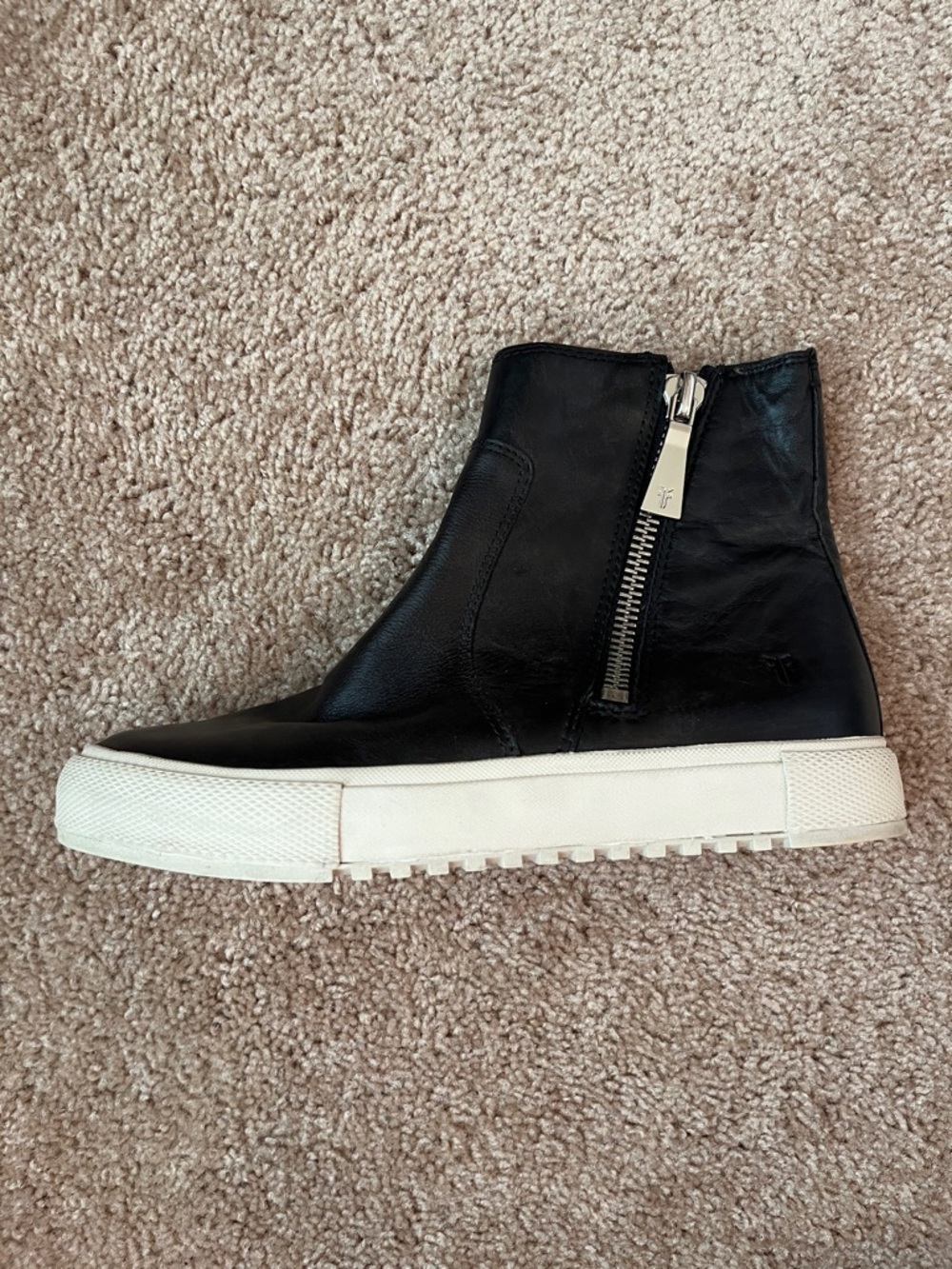 Frye Gia Lug Zip Leather Booties